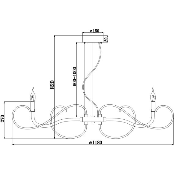 Люстра подвесная Maytoni MOD051PL-09TR Atlanta под лампы 9xE14 40W