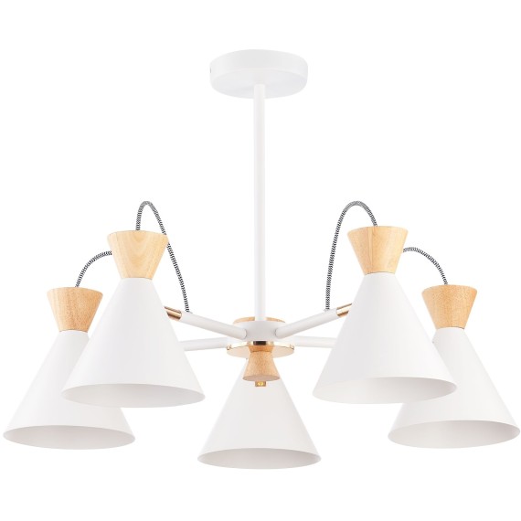 SLE125102-05 Светильник потолочный Белый, Золотистый/Белый, Светлое дерево E14 5*40W MODICA