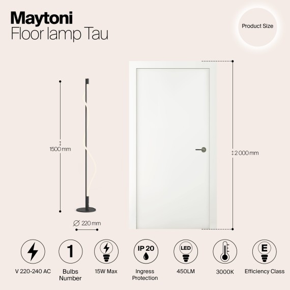 Декоративный торшер Maytoni MOD166FL-L15B3K Tau светодиодный LED 15W