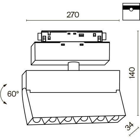 TR077-2-20W4K-B Трековый магнитный светодиодный светильник Maytoni Gravity CRI90+ 4000К 1070Лм 30° 20Вт