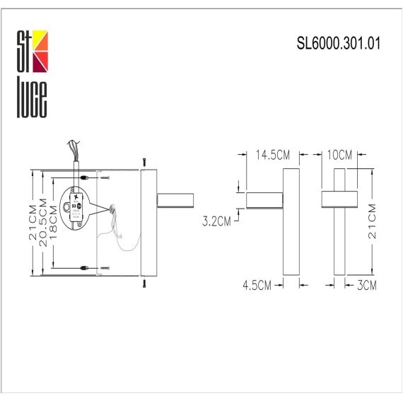 SL6000.301.01 Светильник настенный ST-Luce Черный/Латунь LED 1*7W 3000K PANCES
