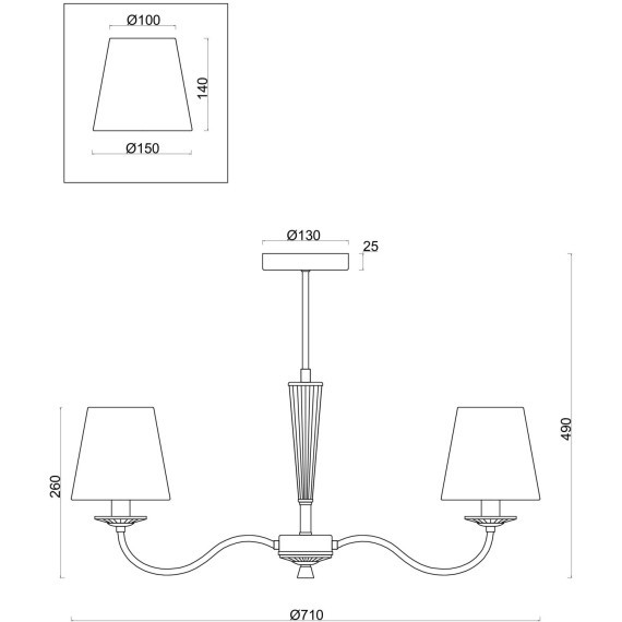 Люстра на штанге Freya FR2027PL-03N Osborn под лампы 3xE14 40W