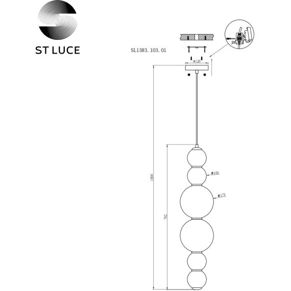 SL1583.103.01 Светильник подвесной ST-Luce Хром/Белый LED 1*24W 3000K NEPAZZO