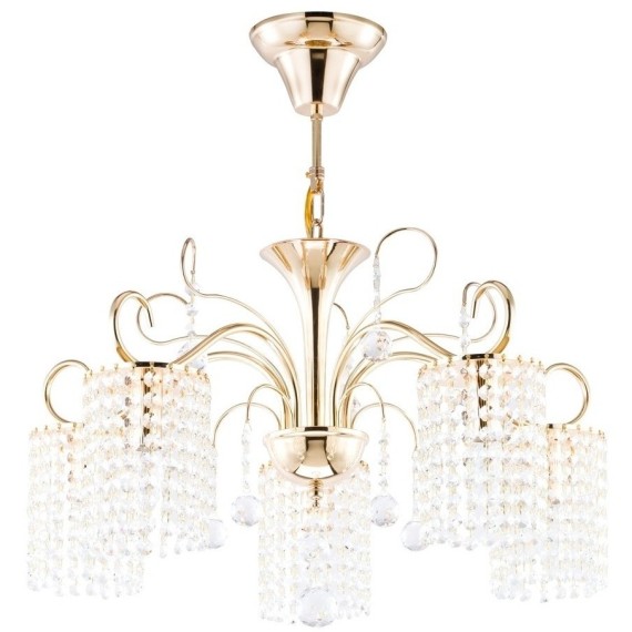 Подвесная люстра с хрусталем Leona FR1127-PL-05-G