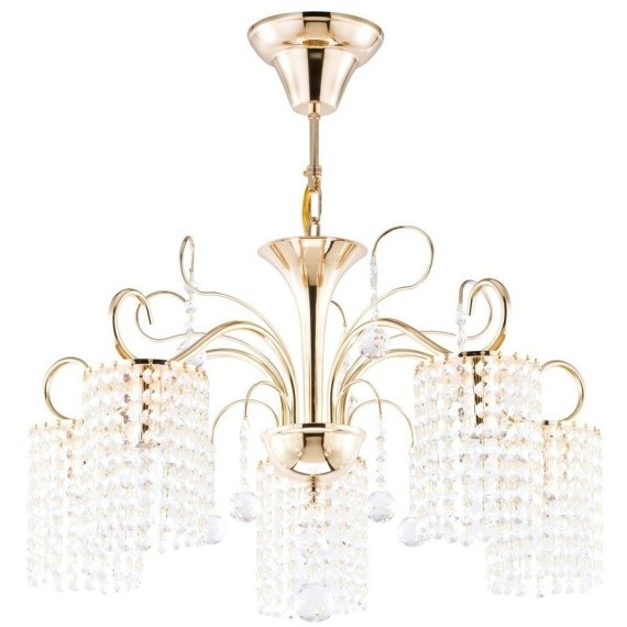 Подвесная люстра с хрусталем Leona FR1127-PL-05-G