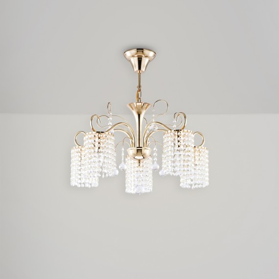 Подвесная люстра с хрусталем Leona FR1127-PL-05-G