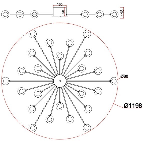 Потолочный светильник Freya FR5242CL-24BS1