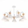 SLE125102-07 Светильник потолочный Белый, Золотистый/Белый, Светлое дерево E14 7*40W MODICA