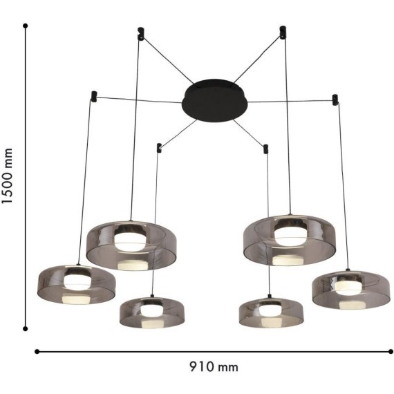 Подвесной светильник Platta 4490-6P