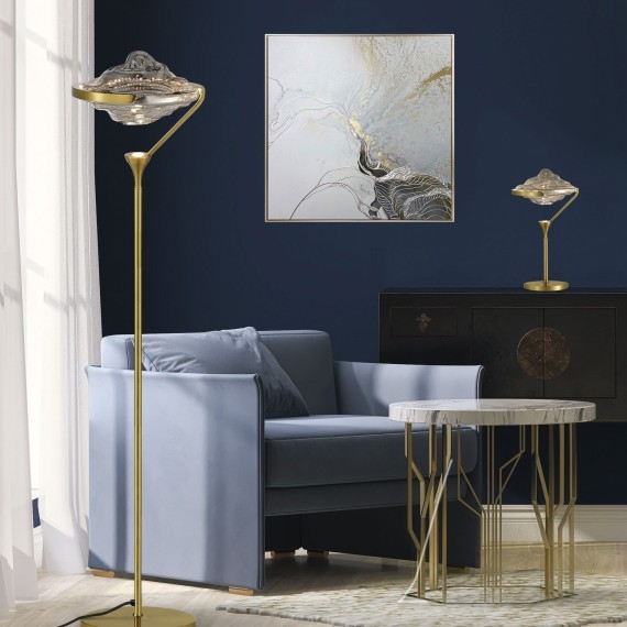 SL6115.304.01 Прикроватная лампа ST-Luce Латунь/Дымчато-Серый LED 1*19W 3000K AMARA