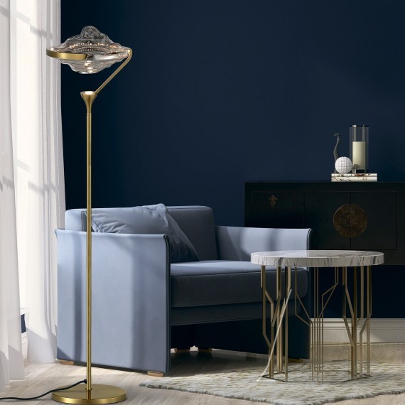 SL6115.304.01 Прикроватная лампа ST-Luce Латунь/Дымчато-Серый LED 1*19W 3000K AMARA