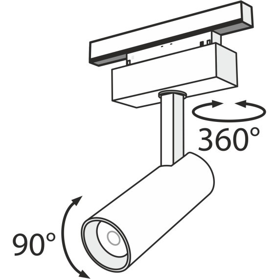 TR019-2-10W4K-B Трековый магнитный светодиодный светильник Maytoni Gravity CRI90+ 4000К 700Лм 24° 9Вт