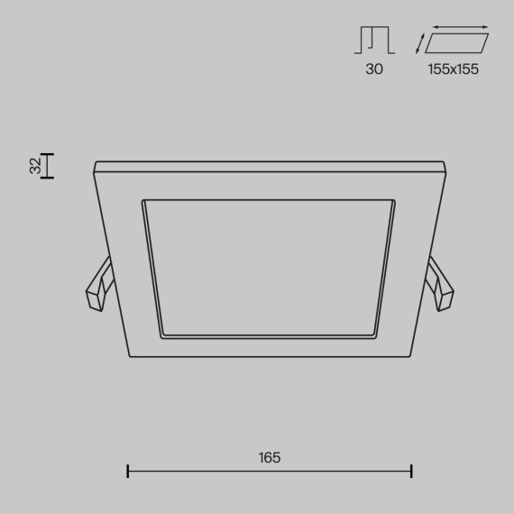 Встраиваемый светильник Maytoni DL020-6-L12W Stockton IP44 светодиодный LED 12W