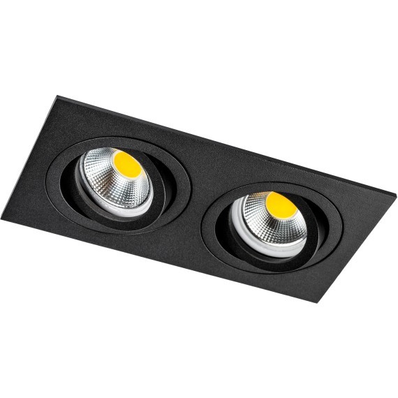 Светильник черный встраиваемый MR16/GU10 2 лампы макс 12Вт Singo Base Lightstar 011626