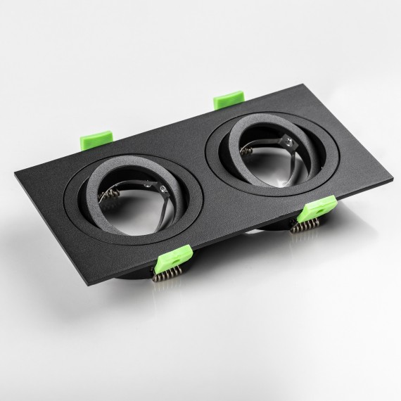 Светильник черный встраиваемый MR16/GU10 2 лампы макс 12Вт Singo Base Lightstar 011626