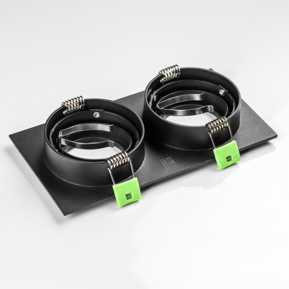 Светильник черный встраиваемый MR16/GU10 2 лампы макс 12Вт Singo Base Lightstar 011626