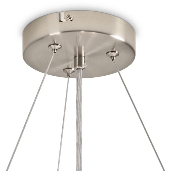 Люстра никель подвесная с тканевым плафоном и лампами тремя E14 Freya Bride FR5367PL-03N