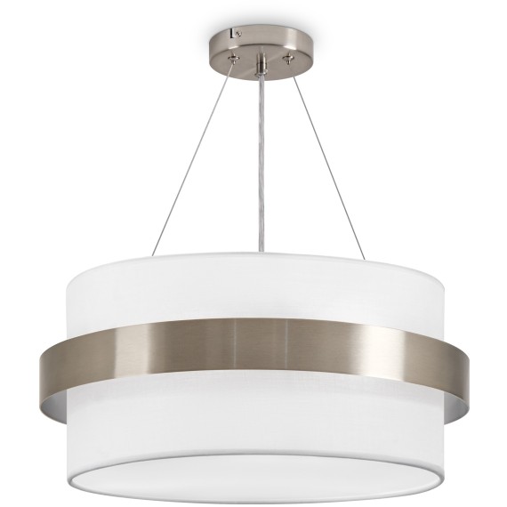 Люстра никель подвесная с тканевым плафоном и лампами тремя E14 Freya Bride FR5367PL-03N