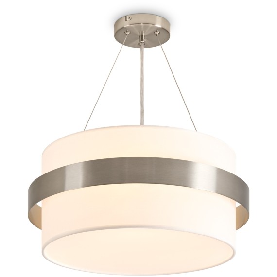 Люстра никель подвесная с тканевым плафоном и лампами тремя E14 Freya Bride FR5367PL-03N