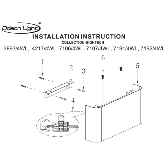 Настенный светильник белый металлический прямоугольник Odeon Light LED 4W 3000K 220V MAGNUM 7192/4WL