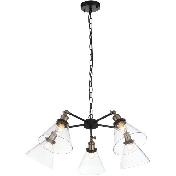 SL237.413.05 Люстра подвесная ST-Luce Черный, Матовое золото/Прозрачный E27 5*60W EVOLUTO