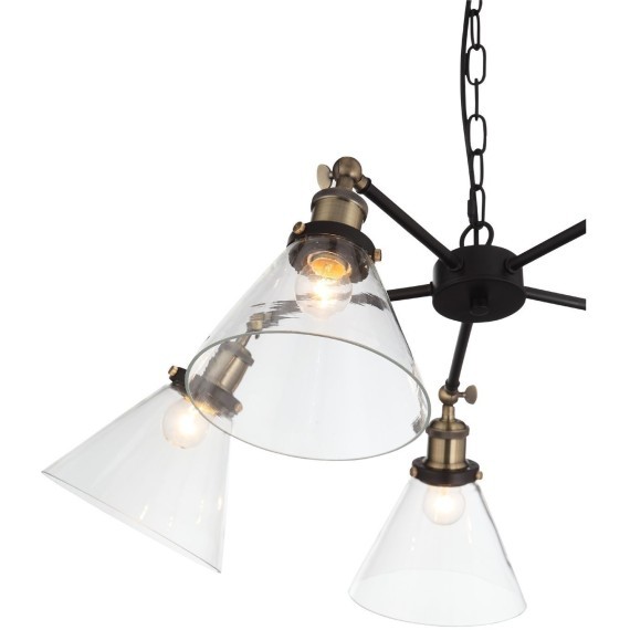 SL237.413.05 Люстра подвесная ST-Luce Черный, Матовое золото/Прозрачный E27 5*60W EVOLUTO