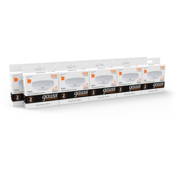 83815 Лампа Gauss Elementary GX53 15W 1020lm 3000K LED 1/10/100