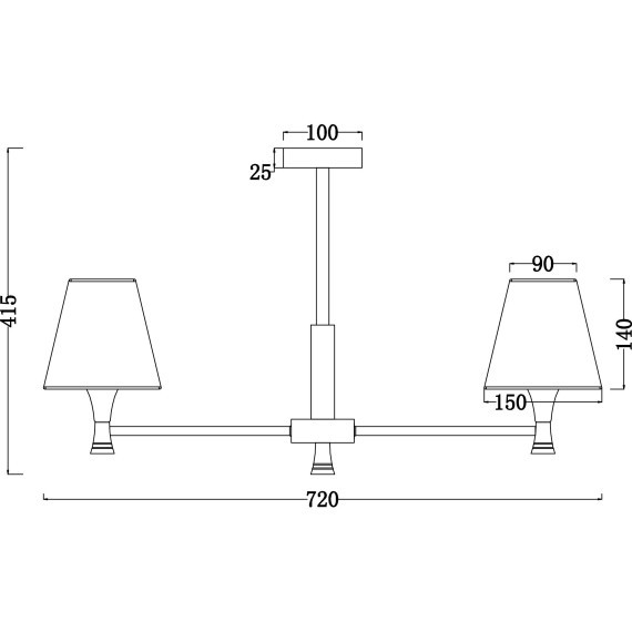 Люстра на штанге Freya FR5098PL-05BBS Perfetto под лампы 5xE14 40W