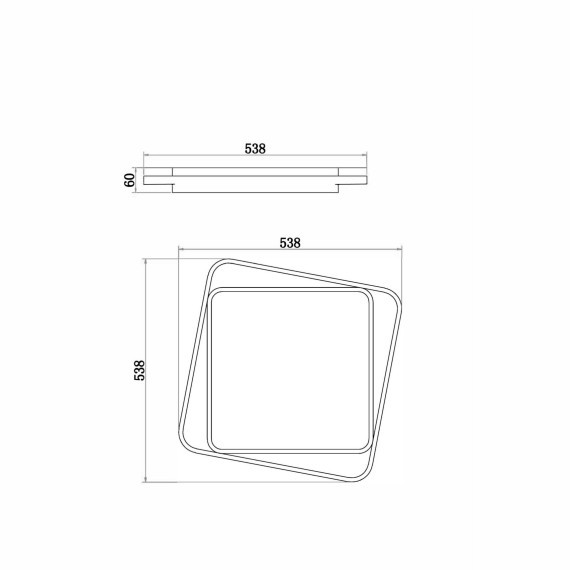 Квадратный черный светодиодный потолочный светильник управляемый пультом ДУ 88Вт 7000лм 3000-6000К Freya Arvin FR10030CL-L88B