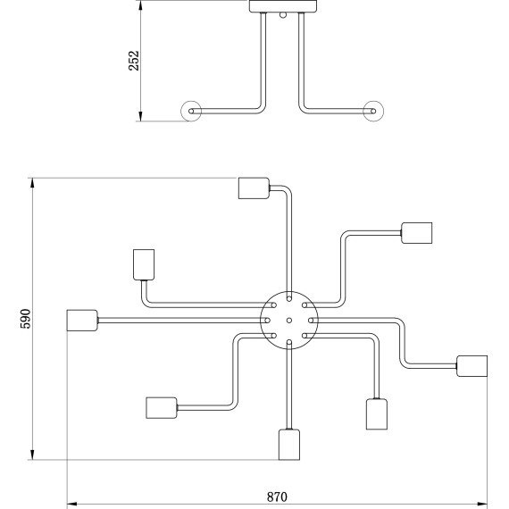 Люстра паук Maytoni T532CL-08B GILBERT под лампы 8xE27 60W