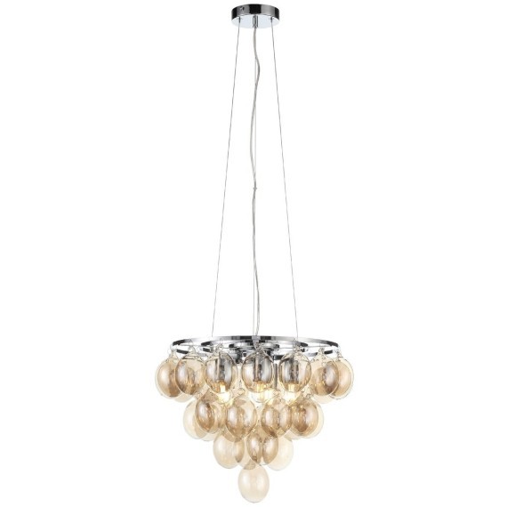 SL432.203.05 Светильник подвесной ST-Luce Хром/Коньячный E27 5*60W SOSPIRO