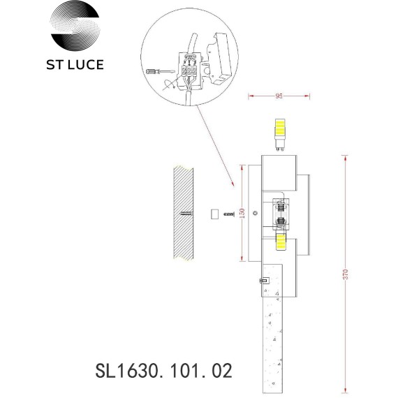SL1630.101.02 Бра ST-Luce Хром/Прозрачный G9 2*3W CESENA