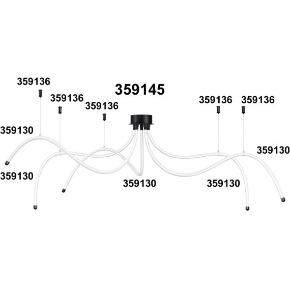 Подвесной комплект с 2-х метровым тросом RAMO 359136