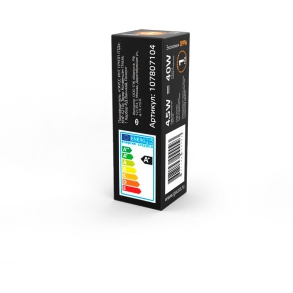 107807104 Лампа Gauss G4 AC220-240V 4.5W 380lm 3000K стекло LED 1/10/200