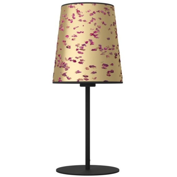 390294 Настольная лампа CASTUERA, 1X25W (E27), H470, сталь, черный / бумага с розовыми лепестками, з