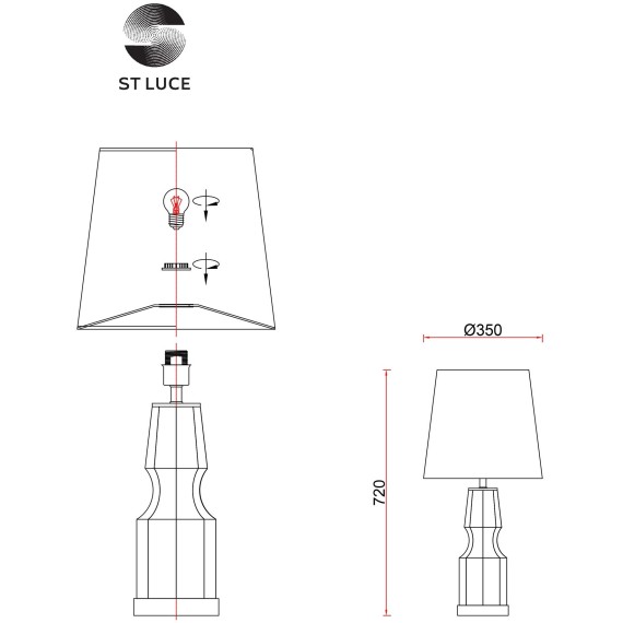 SL1005.904.01 Прикроватная лампа ST-Luce Оливковый, Латунь/Серый E27 1*40W SAYA