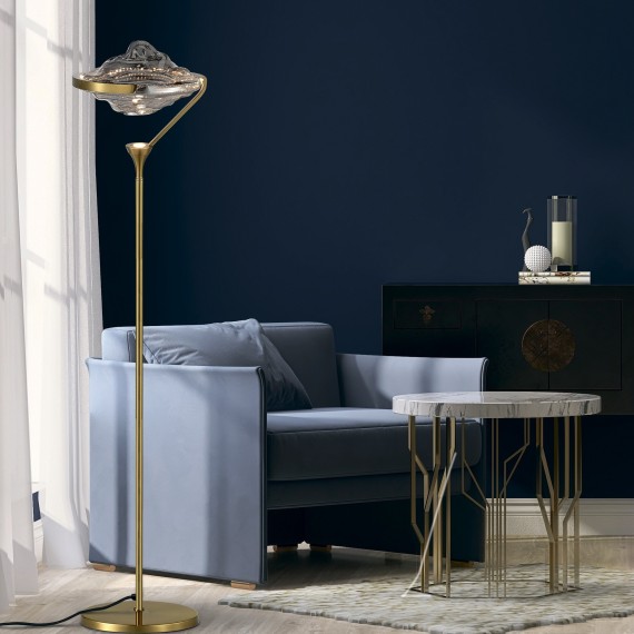 SL6115.305.01 Торшер ST-Luce Латунь/Дымчато-Серый LED 1*19W 3000K AMARA