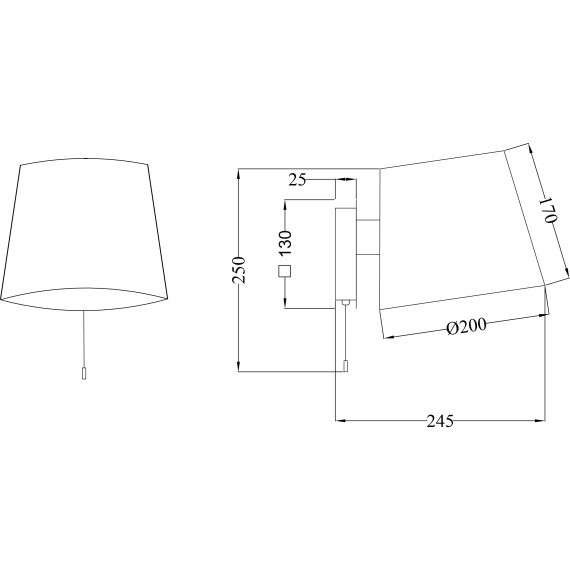 Бра с выключателем Bergamo MOD613WL-01W