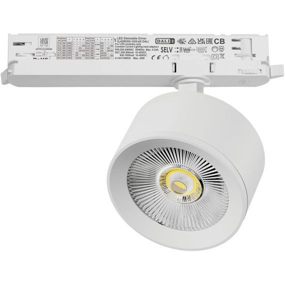Светильник для трековой системы Quattro LED 15W с управлением DALI Alta Pro Lightstar A5546DALI