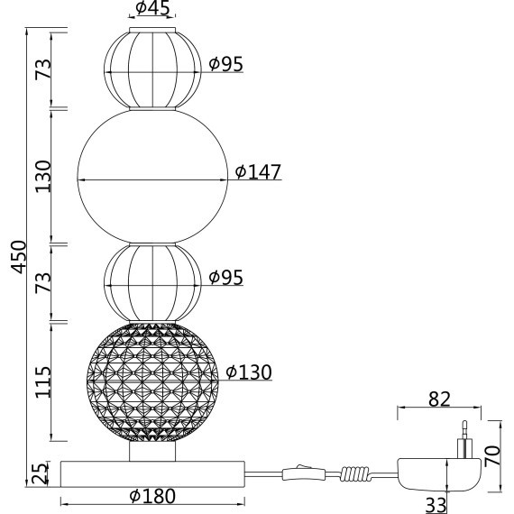 Интерьерная настольная лампа светодиодная с выключателем Collar MOD301TL-L18CH3K