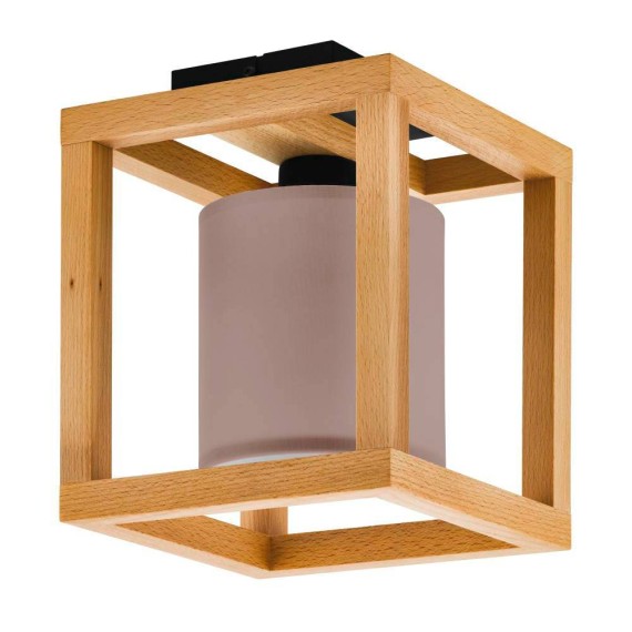 390105 EGLO GRANADOS Потолочный светильник 1xE27 40Вт Дерево Ткань белый/коричневый