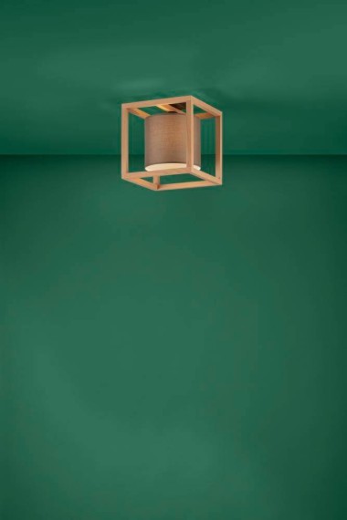 390105 EGLO GRANADOS Потолочный светильник 1xE27 40Вт Дерево Ткань белый/коричневый