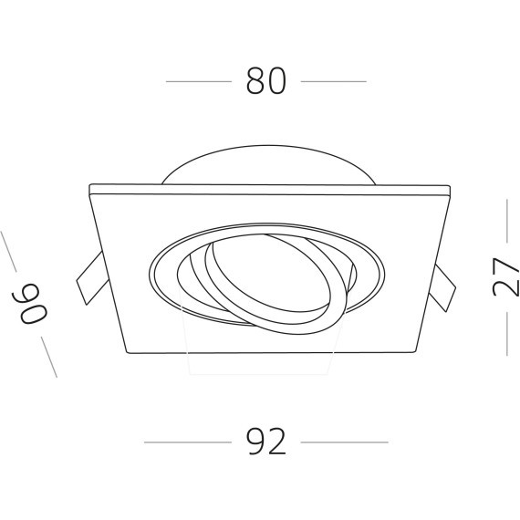 ST251.408.01 Св-к встр. Черный GU10 1*50W  IP20 L92xW92xH27 220V Без ламп Встраиваемые светильники