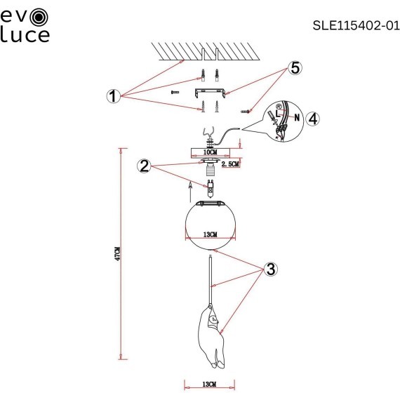 SLE115402-01 Подвес Белый/Белый G9 1*40W MODENA