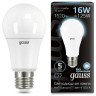 102502216 Лампа Gauss LED A60 16W E27 1470lm 4100K 1/10/50