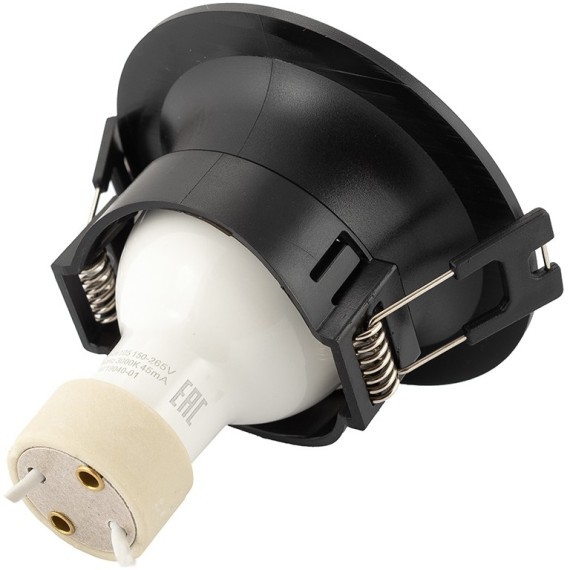 DK3024-BK Встраиваемый светильник, IP 20, 10 Вт, GU5.3, LED, черный, пластик