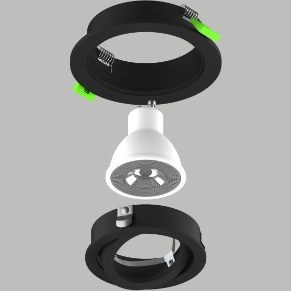 Светильник круглый черный встраиваемый MR16/GU10 max 12Вт Singo Base Lightstar 011620