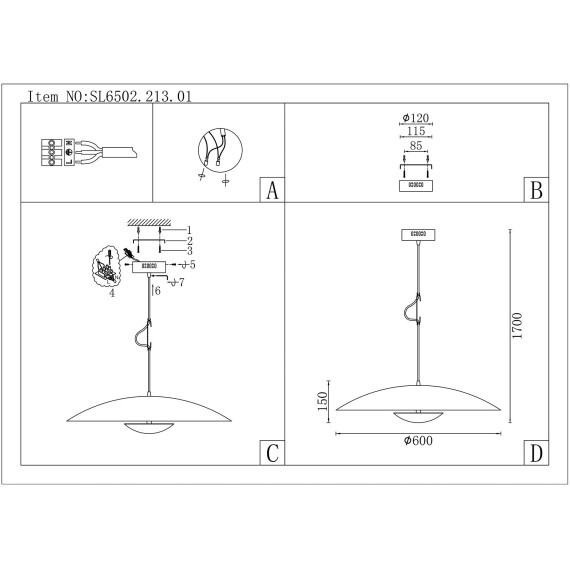 SL6502.213.01 Светильник подвесной ST-Luce Золотистый,Черный/Золотистый LED 1*40W 3000K ARMONICO