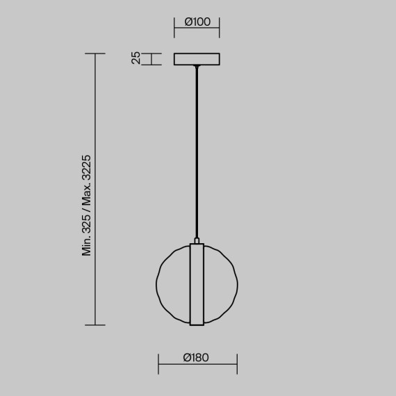 Подвесной светодиодный светильник с переливающимся плафоном LED 6Вт RA80 600лм 3000К Maytoni MOD379PL-L6B3K