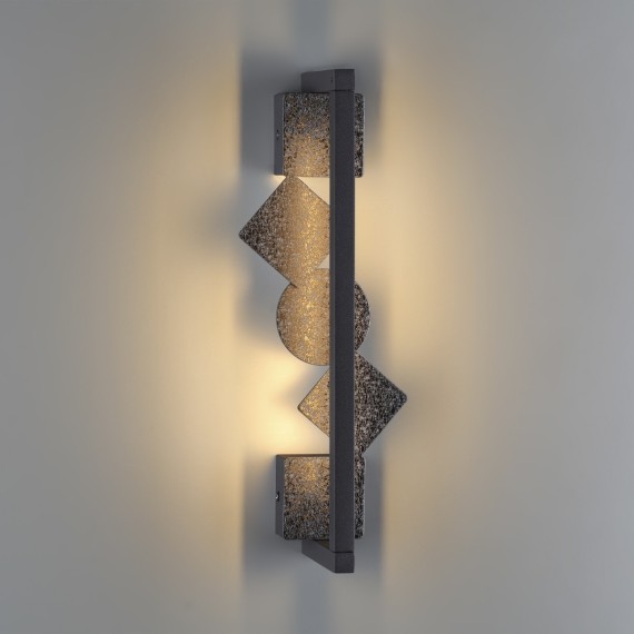 6692/7WL HIGHTECH ODL_EX24 017 Настенный светильник черный/фактура crack ice/металл/акрил поворотный на 360° IP20 LED 7W 184Лм 3000K GEOS